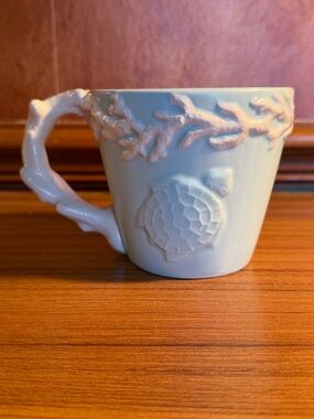 Turtle Ceramic Coffee Mug Mud Pie SeaLife Shells Beach Ocean